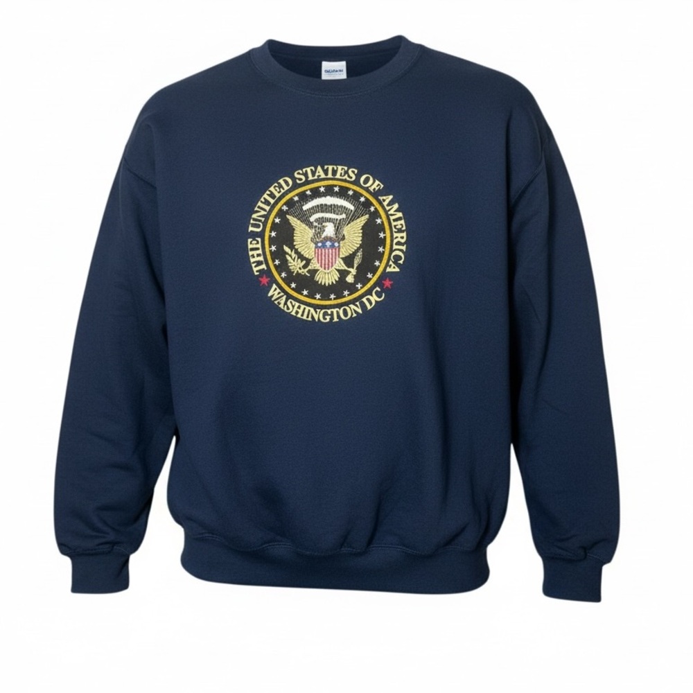 USA Presidential Seal Sweatshirt Washington DC Gildan Navy Large